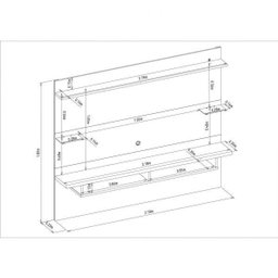 Painel para TVs até 60 Polegadas com LED 2 Prateleiras de Vidro Veneza Yescasa - 4