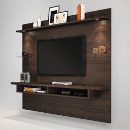 Painel para TVs até 60 Polegadas com LED 2 Prateleiras de Vidro Veneza Yescasa - 3