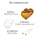 Ver imagem 3 de Jogo Xícaras Café + Pires Coração de Teca + Colher
