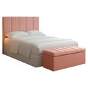 Ver imagem 1 de Cabeceira e Recamier Bau Solteiro 90 Cm Dalia Linho Rose Artte