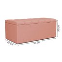 Ver imagem 3 de Cabeceira e Recamier Bau Solteiro 90 Cm Dalia Linho Rose Artte