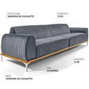 Ver imagem 2 de Sofá Molino 3 Lugares 210cm Pés Alumínio Veludo Titânio - Nexta Casa