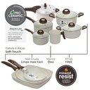 Ver imagem 2 de Jogo de Panelas com Panela de Pressão 6,8l Antiaderente Ceramic Life Smart Plus Vanilla 9 Peças - Br