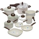 Ver imagem 1 de Jogo de Panelas com Panela de Pressão 6,8l Antiaderente Ceramic Life Smart Plus Vanilla 9 Peças - Br
