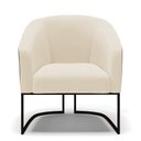 Ver imagem 3 de Kit 2 Poltronas Stella Corano Preto com Linho Bege A19 Base Industrial Preto - D’Rossi