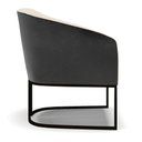 Ver imagem 4 de Kit 2 Poltronas Stella Corano Preto com Linho Bege A19 Base Industrial Preto - D’Rossi