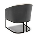 Ver imagem 5 de Kit 2 Poltronas Stella Corano Preto com Linho Bege A19 Base Industrial Preto - D’Rossi