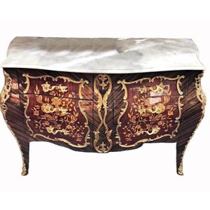 Cômoda 125cm  Formosa Classica Bronze Marchetaria Florais