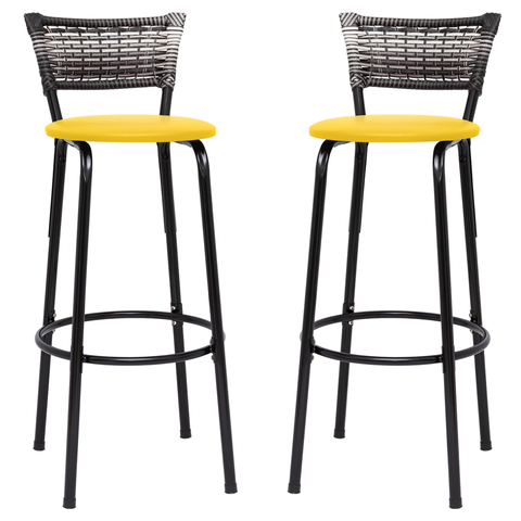 Kit 2 Banquetas Alta para Cozinha Junco Degradê Bancada Bistrô Balcão Ilhas Área Gourmet Piscina