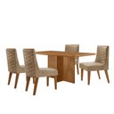 Ver imagem 2 de Mesa Olimpia 120 Mdf Canto Copo e com 4 Cadeiras Safira Turim 07/naturalle/naturalle