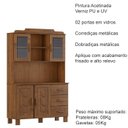 Ver imagem 4 de Cristaleira 4 Portas 3 Gavetas com Aplique 122 Cm 1279 Castanho Milani Store