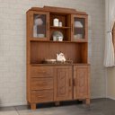 Ver imagem 6 de Cristaleira 4 Portas 3 Gavetas com Aplique 122 Cm 1279 Castanho Milani Store