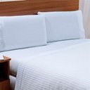 Ver imagem 2 de Jogo de Cama Solteiro 2 Peças Stripe Luxo 300 Fios Padrão Hotel Branco