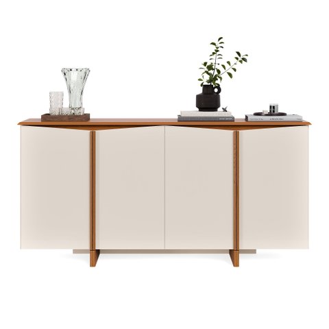 Buffet 4 Portas Flow Sense:offwhite/freijó