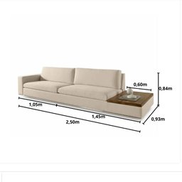 Sofá 3 LUG. COM NICHO - BOR001:BEGE - 4