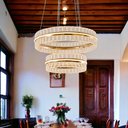 Ver imagem 2 de Lustre Clássico Duo em Metal e Cristal para Sala Quarto Escritório e Ambientes Modernos
