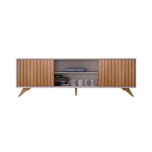 Rack para Sala de Estar 2 Portas Deslizantes Manaus Cinamomo/off White