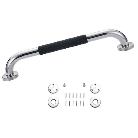 Barra de Apoio 40cm Inox Suporte Antiderrapante Idoso Criança Gestante Cadeirante Banheiro Box Escad