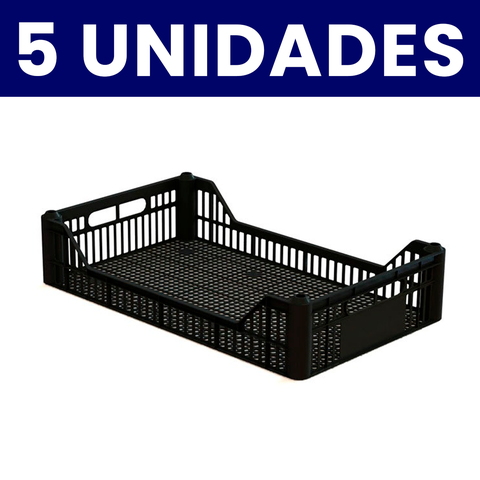 Kit 5 Caixas Plásticas Bandeja para Pães e Frutas Leves