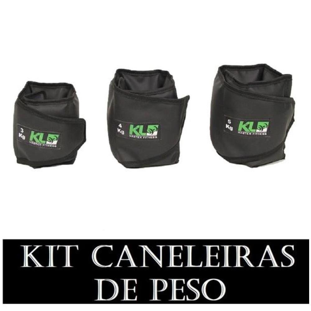 Kit Tornozeleira De Peso 3kg 4kg 5kg Fixa Velcro Kit Faixa