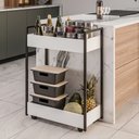 Ver imagem 2 de Carrinho Gourmet de Apoio Industrial 2 Prateleiras Sara M24 Branco/preto - Mpozenato