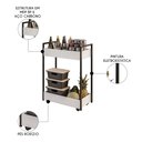Ver imagem 3 de Carrinho Gourmet de Apoio Industrial 2 Prateleiras Sara M24 Branco/preto - Mpozenato
