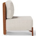 Ver imagem 6 de Poltrona Decorativa Sala de Estar Living Pés Madeira Hungria L02 Couríssimo Camel Linho Cru - Lyam L