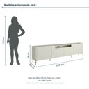 Ver imagem 3 de Rack New Bend 220 cm Porta Lisa Incolar Luna com Pé Dourado