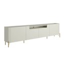 Ver imagem 2 de Rack New Bend 220 cm Porta Lisa Incolar Luna com Pé Dourado