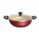 Ver imagem 1 de Wok 28 Frigideira Grande Paella Caçarola Teflon Antiaderente Cor Preto:cereja e Bege