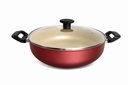 Ver imagem 1 de Wok 28 Frigideira Grande Paella Caçarola Teflon Antiaderente Cor Preto:cereja e Bege