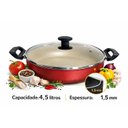 Ver imagem 3 de Wok 28 Frigideira Grande Paella Caçarola Teflon Antiaderente Cor Preto:cereja e Bege