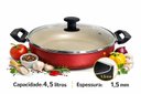 Ver imagem 3 de Wok 28 Frigideira Grande Paella Caçarola Teflon Antiaderente Cor Preto:cereja e Bege