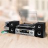 Vitrola Raveo Concert One com Receiver Toca-Discos Cd Player Fm Bluetooth Nfc USB Reproduz e Grava - 4