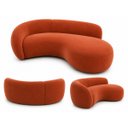 Ver imagem 2 de Sofá Zah 210 cm 3 Lugares Luxo Orgânico Curvo Bouclé Premium:Veludo Terra Cota