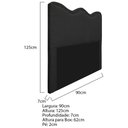 Ver imagem 5 de Cabeceira Solteiro Bari P02 90 cm Para Cama Box Preto