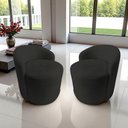 Ver imagem 1 de Kit 2 Poltronas Decorativa Yara Orgânica Veludo Preto