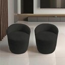 Ver mais imagens de Kit 2 Poltronas Decorativa Yara Orgânica Veludo Preto
