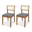 Ver imagem 1 de Kit 02 Cadeiras de Jantar e Living Millie com Tela Natural Estofada Linho - Desk Design