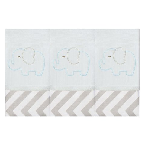 Jogo de Fralda de Boca - Elefante Chevron Tiffany
