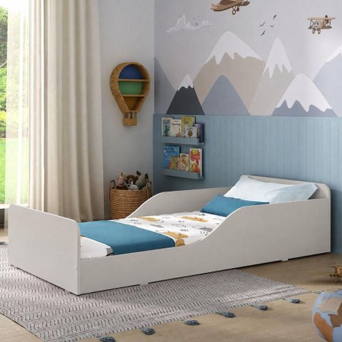 Cama Infantil Montessoriana 100% MDF para Colchão 150x70cm Multimóveis 2379 Off White