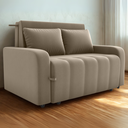 Ver imagem 2 de Sofa Cama 2 Lugares 138 Cm Amora Veludo Maserati Marrom Claro Milani Store