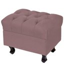 Ver imagem 1 de Puff Decorativo París Luis Xv L02 Capitone Suede Rosê - Lyam Decor