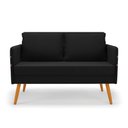 Ver imagem 3 de Kit 01 Namoradeira 02 Lugares e 02 Poltronas Mari Suede Pés Palito Castanho - D’Rossi Preto