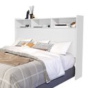 Ver imagem 4 de Cabeceira Box Queen 1,60 Melissa com Nicho e Prateleiras:branco