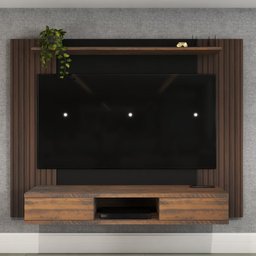 Painel para Tv até 75 Polegadas Alaska 2 Portas Pinho Ripado/preto - Panorama Móveis - 6