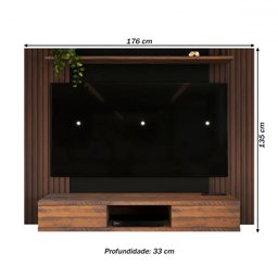 Painel para Tv até 75 Polegadas Alaska 2 Portas Pinho Ripado/preto - Panorama Móveis - 4