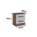Ver imagem 2 de Mesa de Cabeceira 2 Gavetas New Athos - D Doro Castanho/Off White