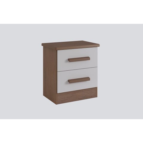 Mesa de Cabeceira 2 Gavetas New Athos - D Doro Castanho/Off White