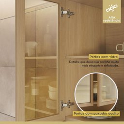 Paneleiro 4 Portas 1 Gaveta Nesher Condessa Mdf Carvalho/greige - 9